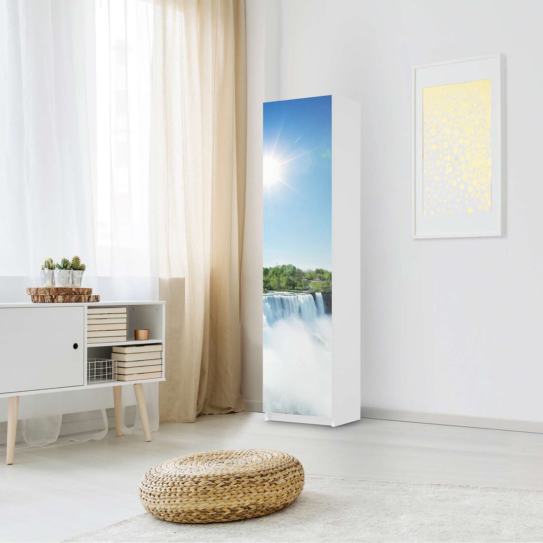 Möbelfolie Niagara Falls - IKEA Pax Schrank 201 cm Höhe - 1 Tür - Schlafzimmer