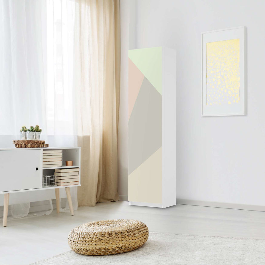 Möbelfolie Pastell Geometrik - IKEA Pax Schrank 201 cm Höhe - 1 Tür - Schlafzimmer