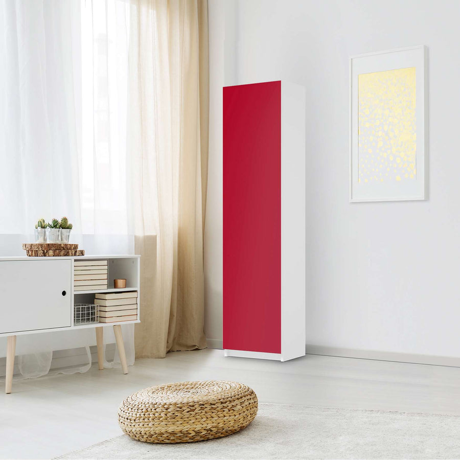 Möbelfolie Rot Dark - IKEA Pax Schrank 201 cm Höhe - 1 Tür - Schlafzimmer