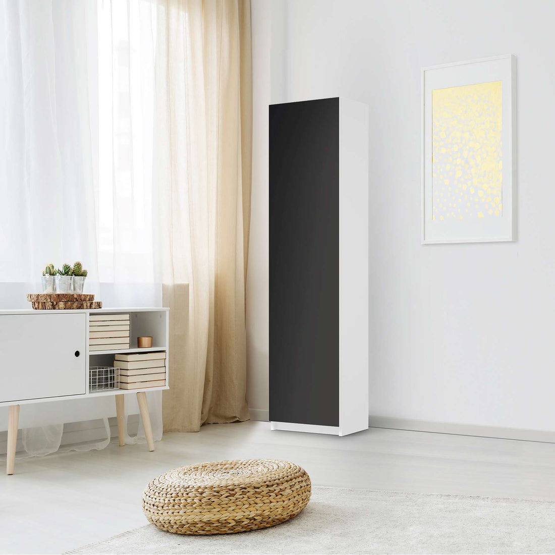 Möbelfolie Schwarz - IKEA Pax Schrank 201 cm Höhe - 1 Tür - Schlafzimmer