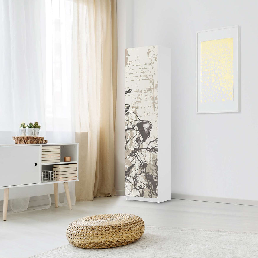 Möbelfolie Styleful Vintage 1 - IKEA Pax Schrank 201 cm Höhe - 1 Tür - Schlafzimmer