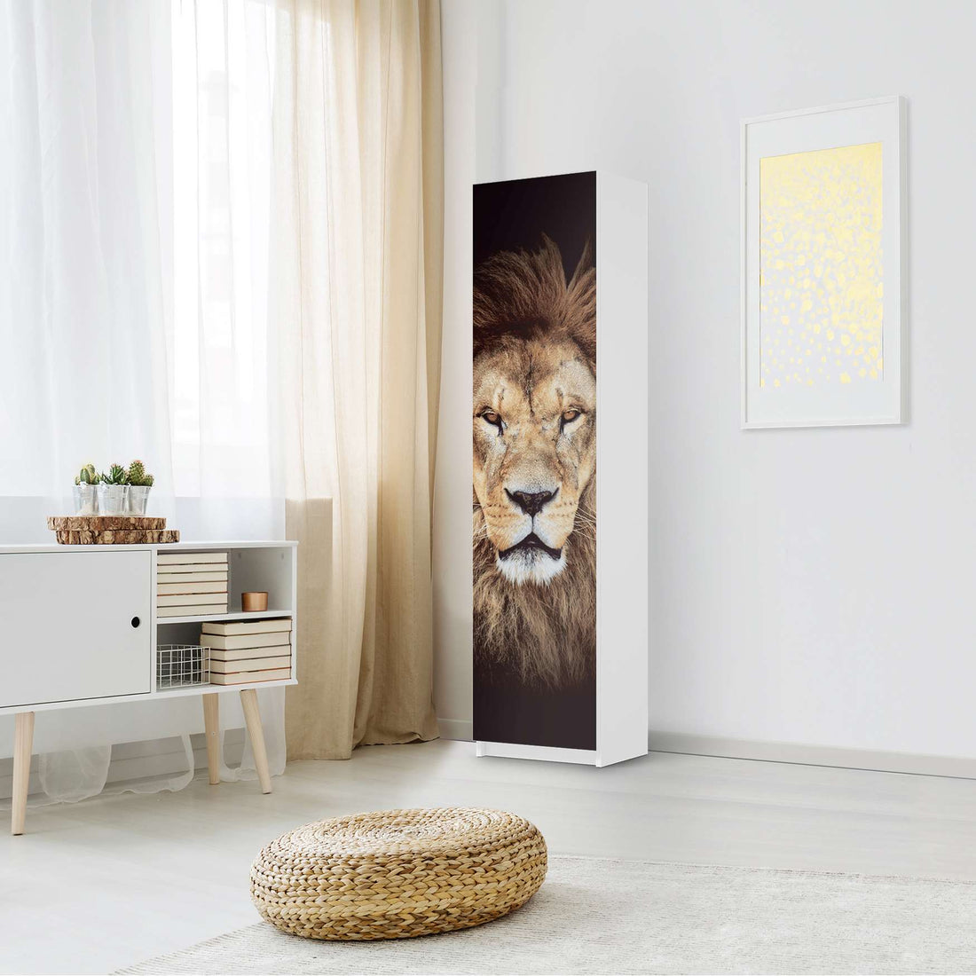 Möbelfolie Wild Eyes - IKEA Pax Schrank 201 cm Höhe - 1 Tür - Schlafzimmer
