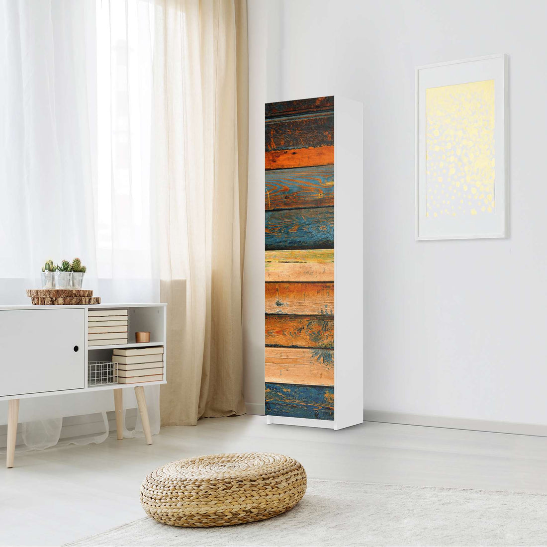 Möbelfolie Wooden - IKEA Pax Schrank 201 cm Höhe - 1 Tür - Schlafzimmer