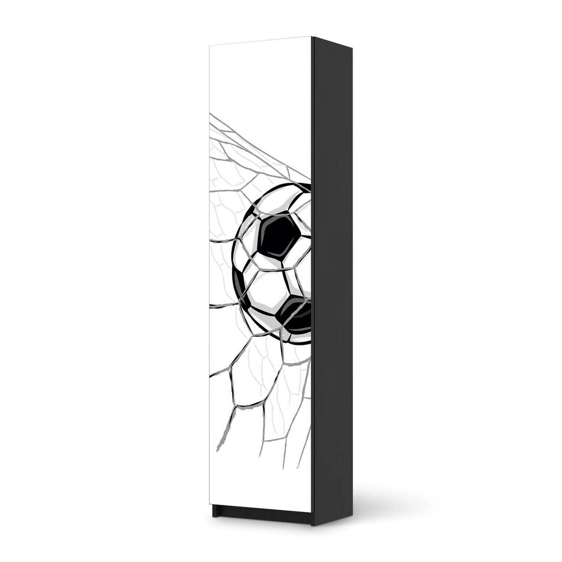 Möbelfolie Eingenetzt - IKEA Pax Schrank 201 cm Höhe - 1 Tür - schwarz