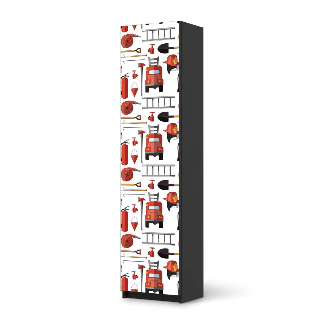 Möbelfolie Firefighter - IKEA Pax Schrank 201 cm Höhe - 1 Tür - schwarz
