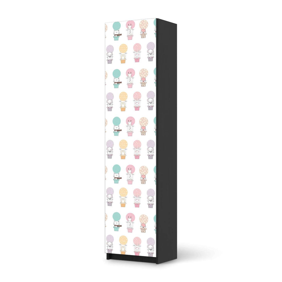 Möbelfolie Flying Animals - IKEA Pax Schrank 201 cm Höhe - 1 Tür - schwarz