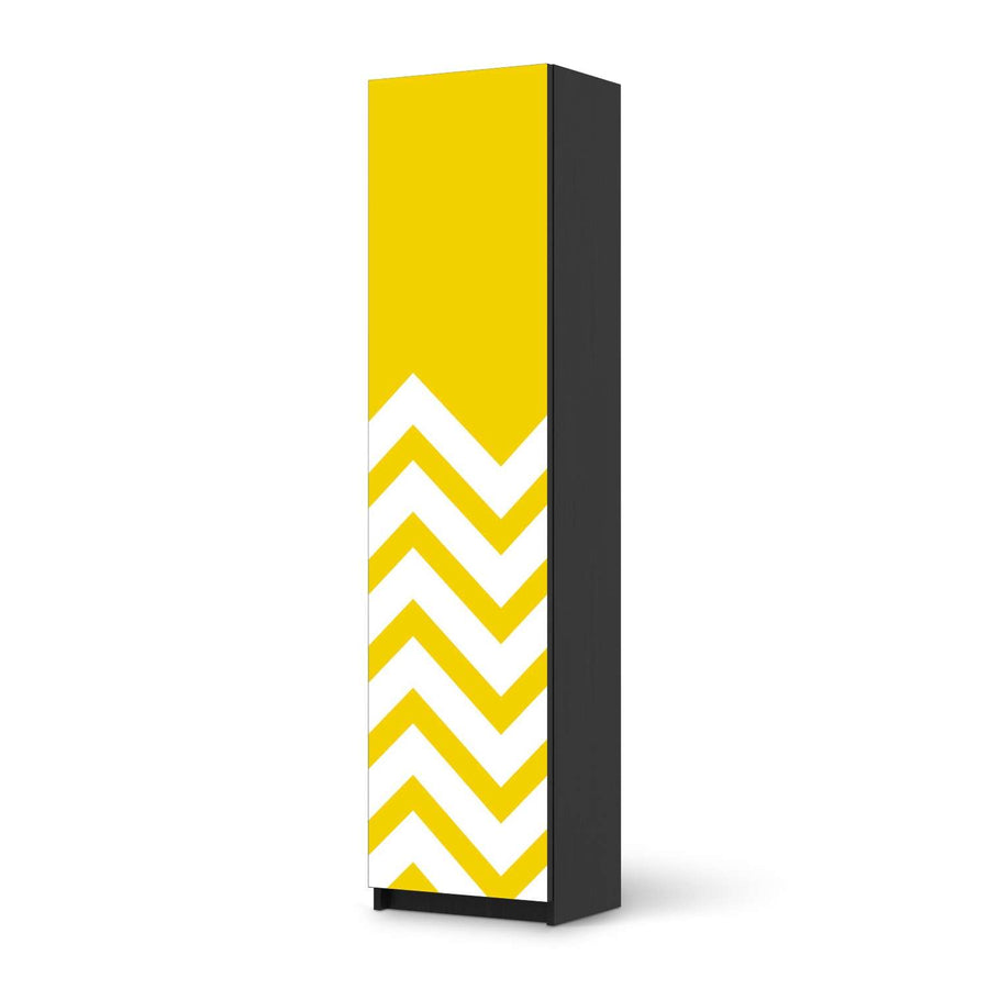 Möbelfolie Gelbe Zacken - IKEA Pax Schrank 201 cm Höhe - 1 Tür - schwarz
