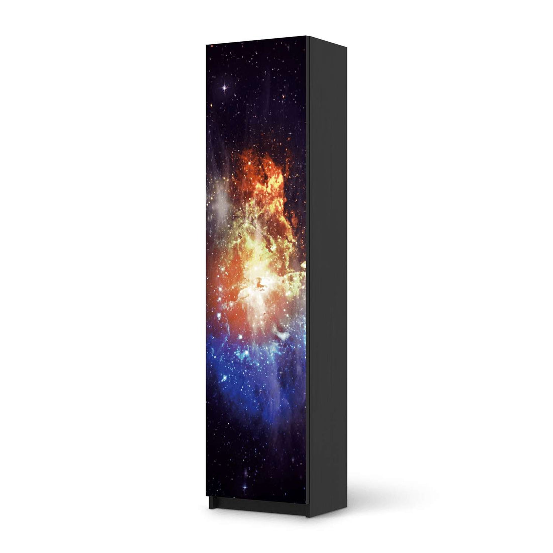 Möbelfolie Nebula - IKEA Pax Schrank 201 cm Höhe - 1 Tür - schwarz