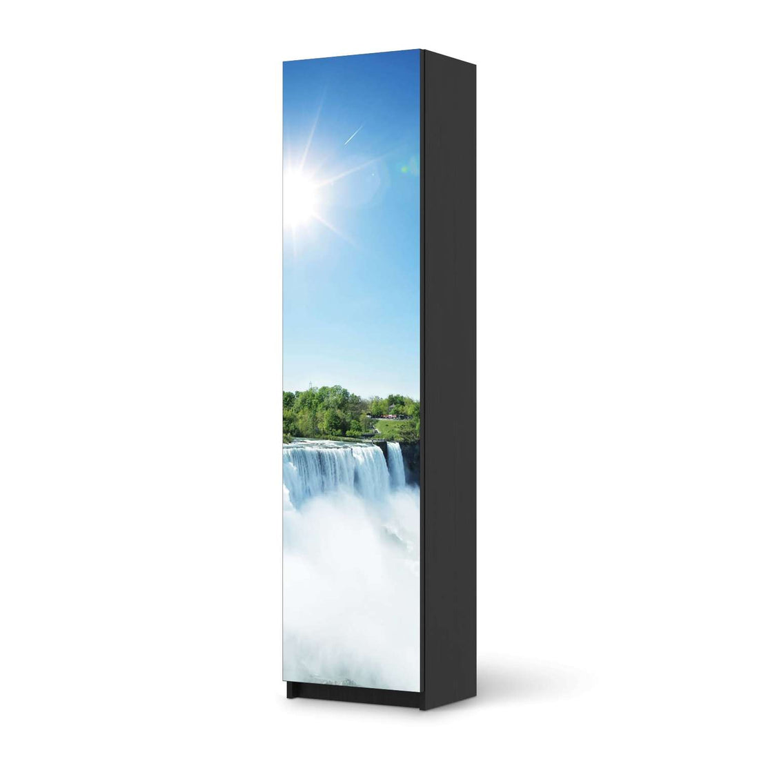 Möbelfolie Niagara Falls - IKEA Pax Schrank 201 cm Höhe - 1 Tür - schwarz