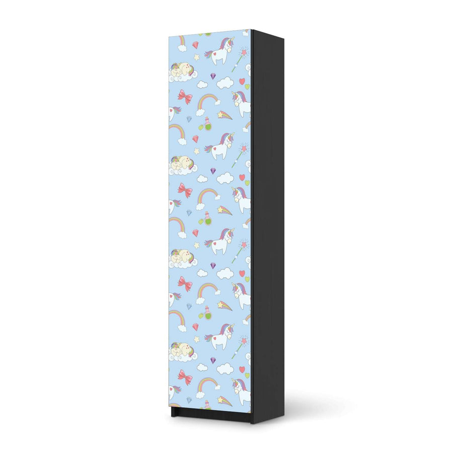 Möbelfolie Rainbow Unicorn - IKEA Pax Schrank 201 cm Höhe - 1 Tür - schwarz