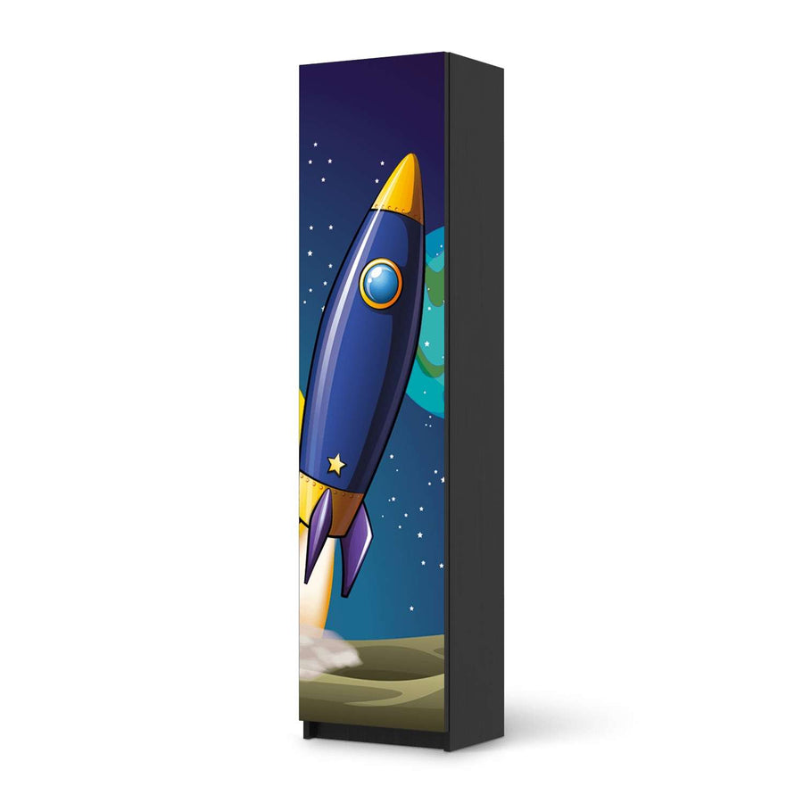 Möbelfolie Space Rocket - IKEA Pax Schrank 201 cm Höhe - 1 Tür - schwarz