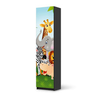Möbelfolie Wild Animals - IKEA Pax Schrank 201 cm Höhe - 1 Tür - schwarz