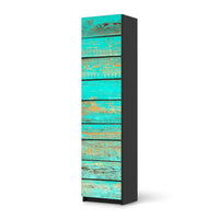 Möbelfolie Wooden Aqua - IKEA Pax Schrank 201 cm Höhe - 1 Tür - schwarz