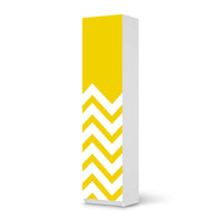 Möbelfolie Gelbe Zacken - IKEA Pax Schrank 201 cm Höhe - 1 Tür - weiss