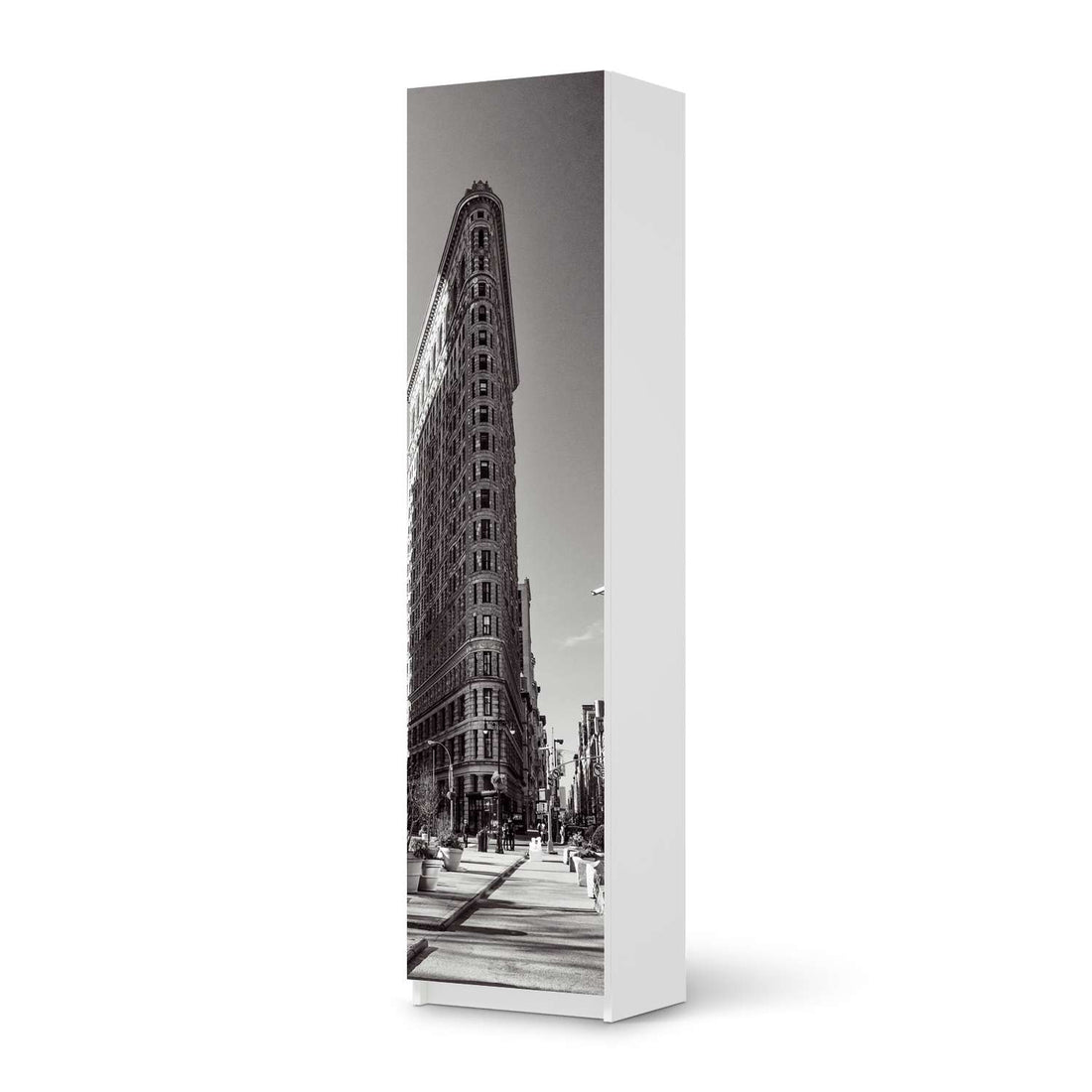 Möbelfolie Manhattan - IKEA Pax Schrank 201 cm Höhe - 1 Tür - weiss
