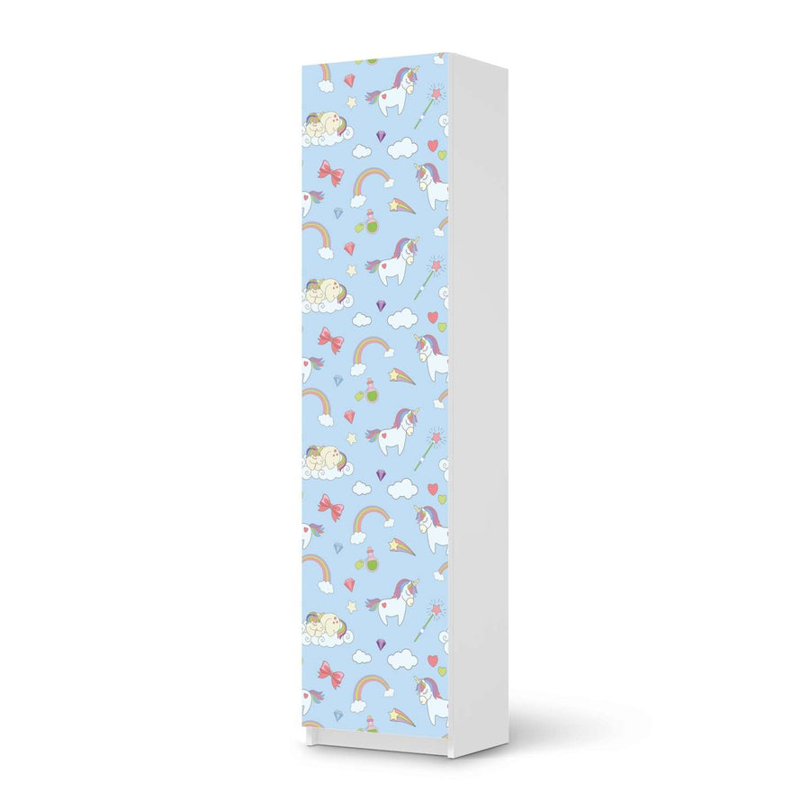 Möbelfolie Rainbow Unicorn - IKEA Pax Schrank 201 cm Höhe - 1 Tür - weiss