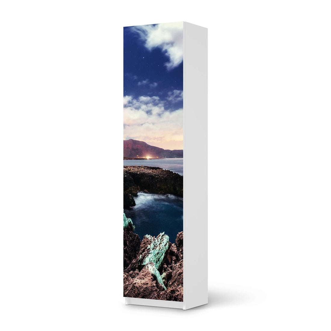 Möbelfolie Seaside - IKEA Pax Schrank 201 cm Höhe - 1 Tür - weiss