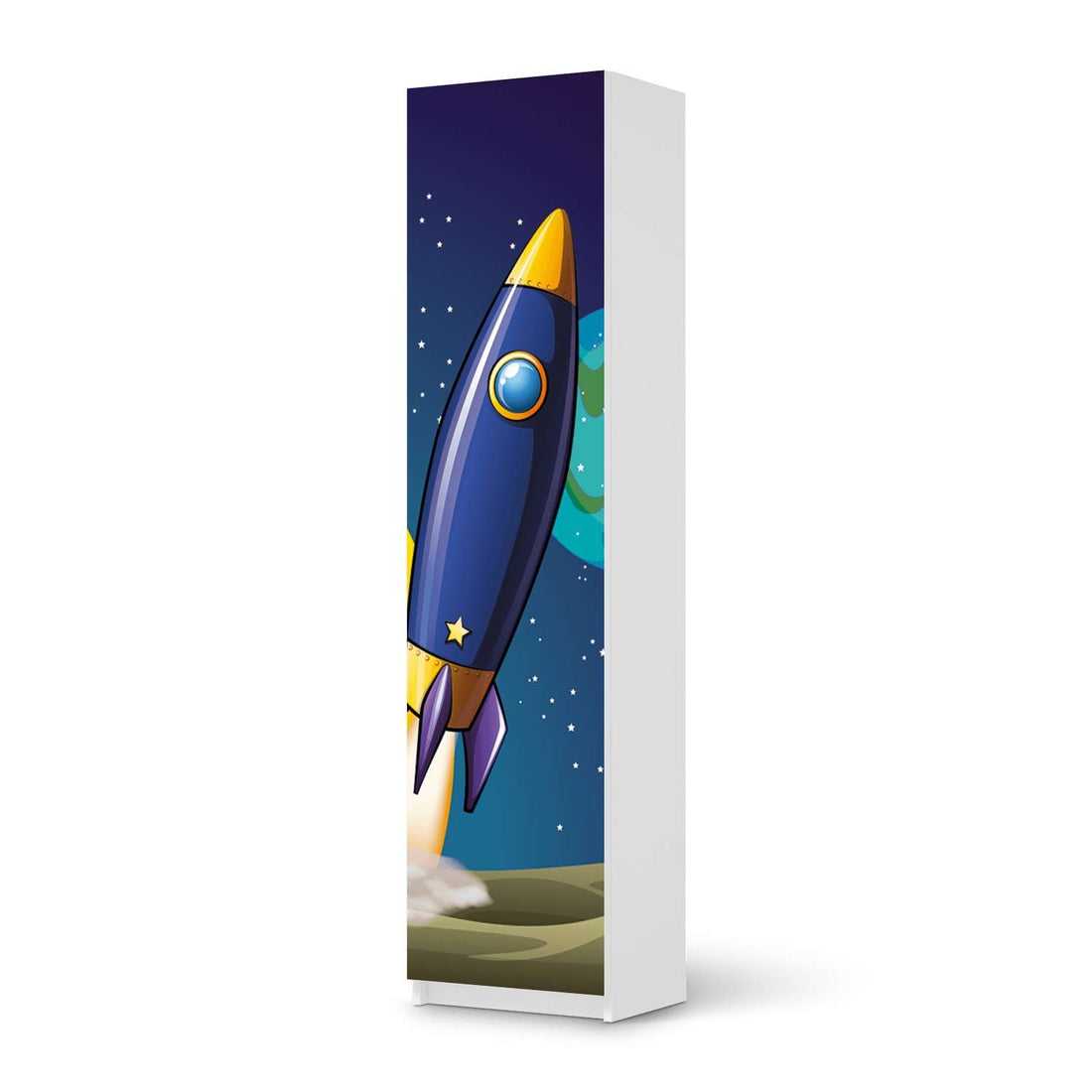 Möbelfolie Space Rocket - IKEA Pax Schrank 201 cm Höhe - 1 Tür - weiss