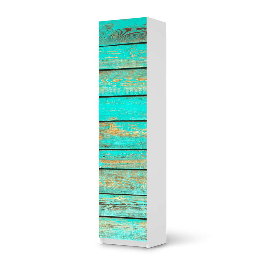 Möbelfolie Wooden Aqua - IKEA Pax Schrank 201 cm Höhe - 1 Tür - weiss