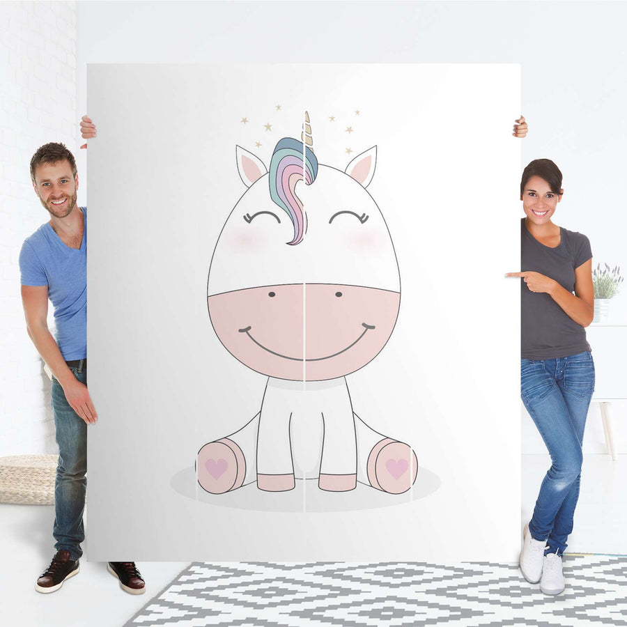 Möbelfolie Baby Unicorn - IKEA Pax Schrank 236 cm Höhe - 4 Türen - Folie