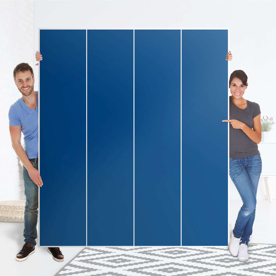 Möbelfolie Blau Dark - IKEA Pax Schrank 236 cm Höhe - 4 Türen - Folie