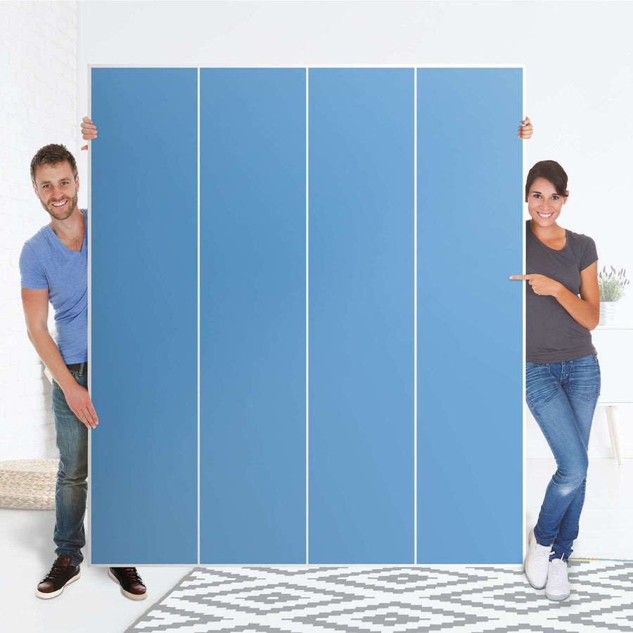 Möbelfolie Blau Light - IKEA Pax Schrank 236 cm Höhe - 4 Türen - Folie