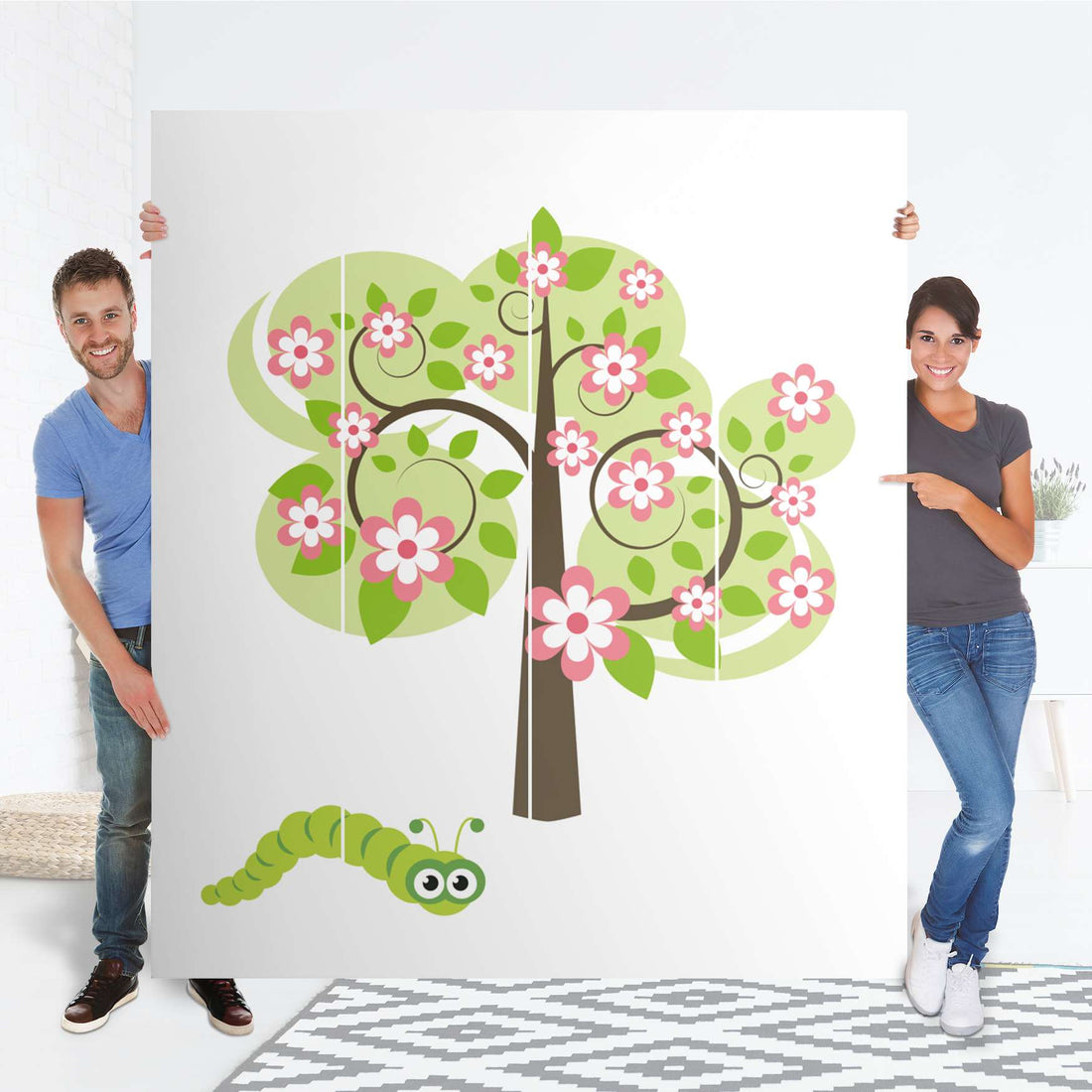 Möbelfolie Blooming Tree - IKEA Pax Schrank 236 cm Höhe - 4 Türen - Folie