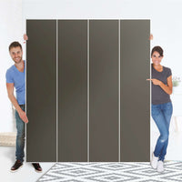 Möbelfolie Braungrau Dark - IKEA Pax Schrank 236 cm Höhe - 4 Türen - Folie