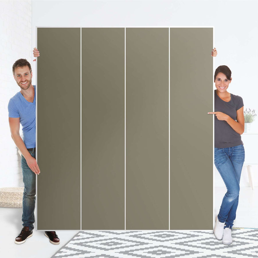 Möbelfolie Braungrau Light - IKEA Pax Schrank 236 cm Höhe - 4 Türen - Folie