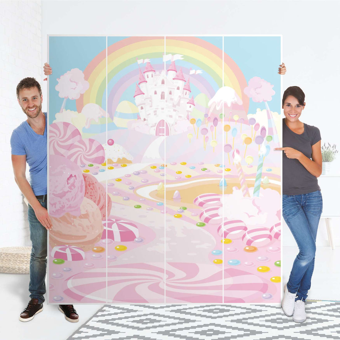 Möbelfolie Candyland - IKEA Pax Schrank 236 cm Höhe - 4 Türen - Folie