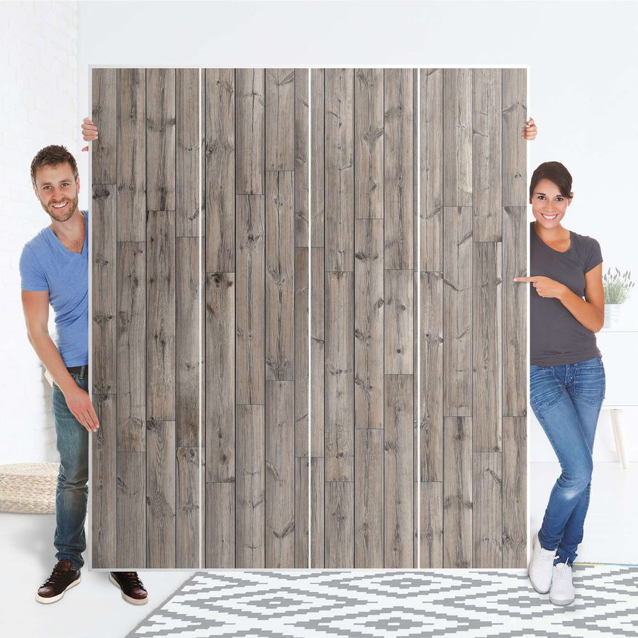 Möbelfolie Dark washed - IKEA Pax Schrank 236 cm Höhe - 4 Türen - Folie