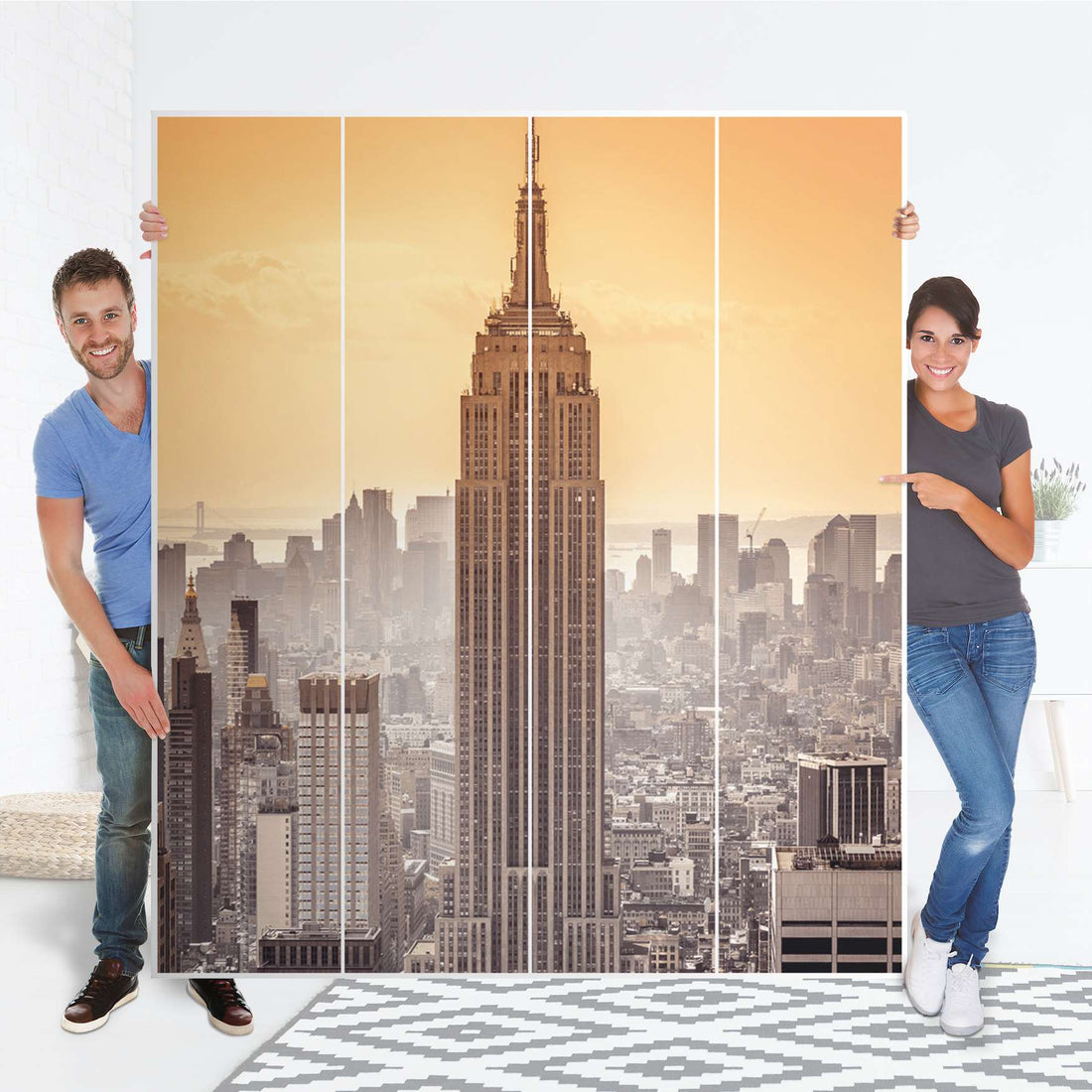 Möbelfolie Empire State Building - IKEA Pax Schrank 236 cm Höhe - 4 Türen - Folie