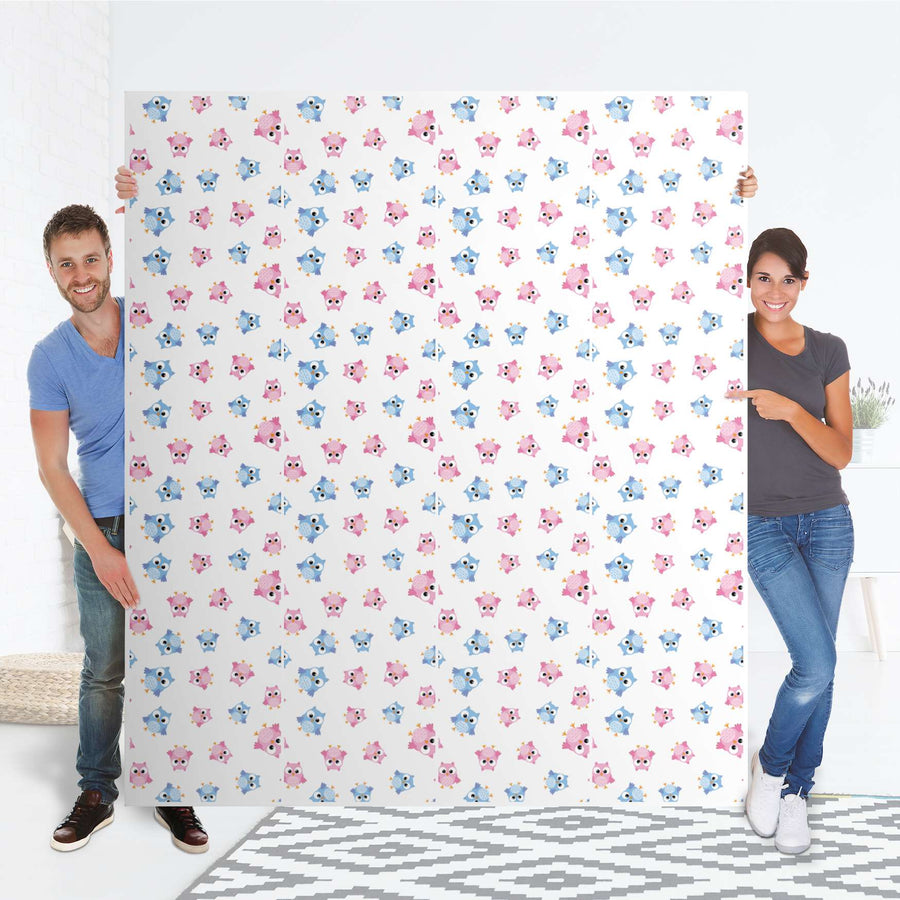 Möbelfolie Eulenparty - IKEA Pax Schrank 236 cm Höhe - 4 Türen - Folie
