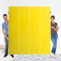Möbelfolie Gelb Dark - IKEA Pax Schrank 236 cm Höhe - 4 Türen - Folie
