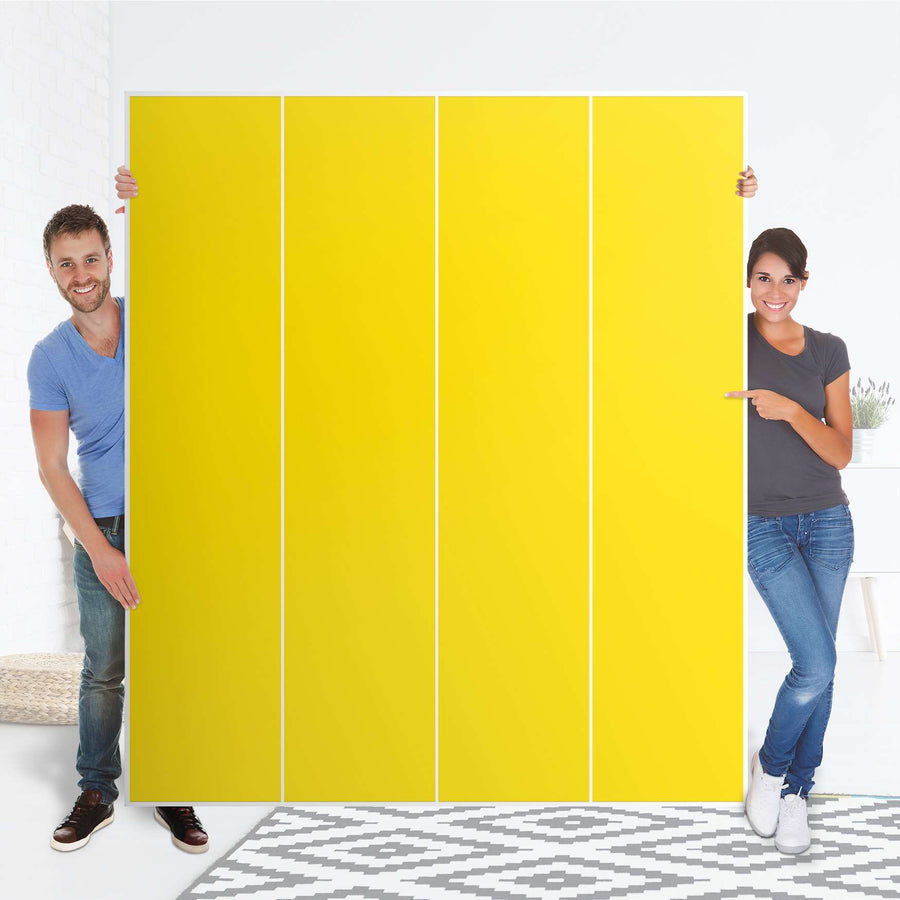 Möbelfolie Gelb Dark - IKEA Pax Schrank 236 cm Höhe - 4 Türen - Folie