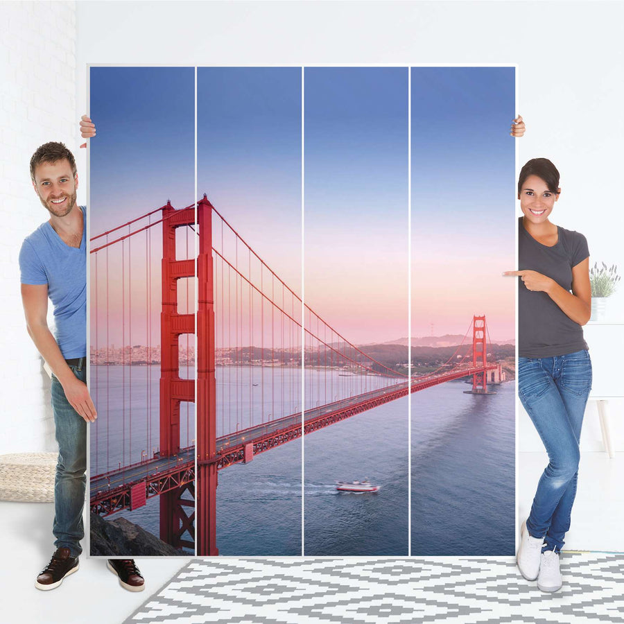Möbelfolie Golden Gate - IKEA Pax Schrank 236 cm Höhe - 4 Türen - Folie