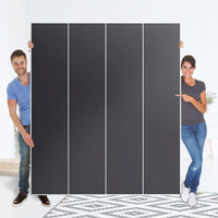 Möbelfolie Grau Dark - IKEA Pax Schrank 236 cm Höhe - 4 Türen - Folie
