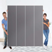 Möbelfolie Grau Light - IKEA Pax Schrank 236 cm Höhe - 4 Türen - Folie