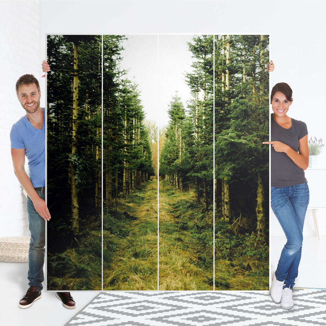 Möbelfolie Green Alley - IKEA Pax Schrank 236 cm Höhe - 4 Türen - Folie