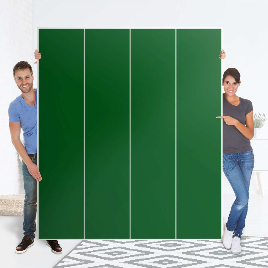 Möbelfolie Grün Dark - IKEA Pax Schrank 236 cm Höhe - 4 Türen - Folie