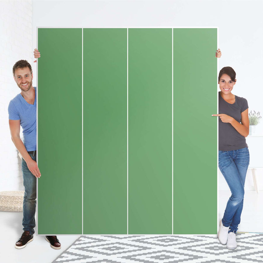 Möbelfolie Grün Light - IKEA Pax Schrank 236 cm Höhe - 4 Türen - Folie