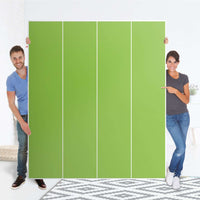 Möbelfolie Hellgrün Dark - IKEA Pax Schrank 236 cm Höhe - 4 Türen - Folie