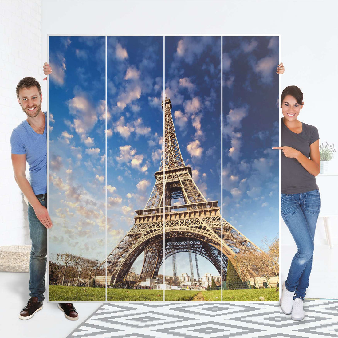 Möbelfolie La Tour Eiffel - IKEA Pax Schrank 236 cm Höhe - 4 Türen - Folie