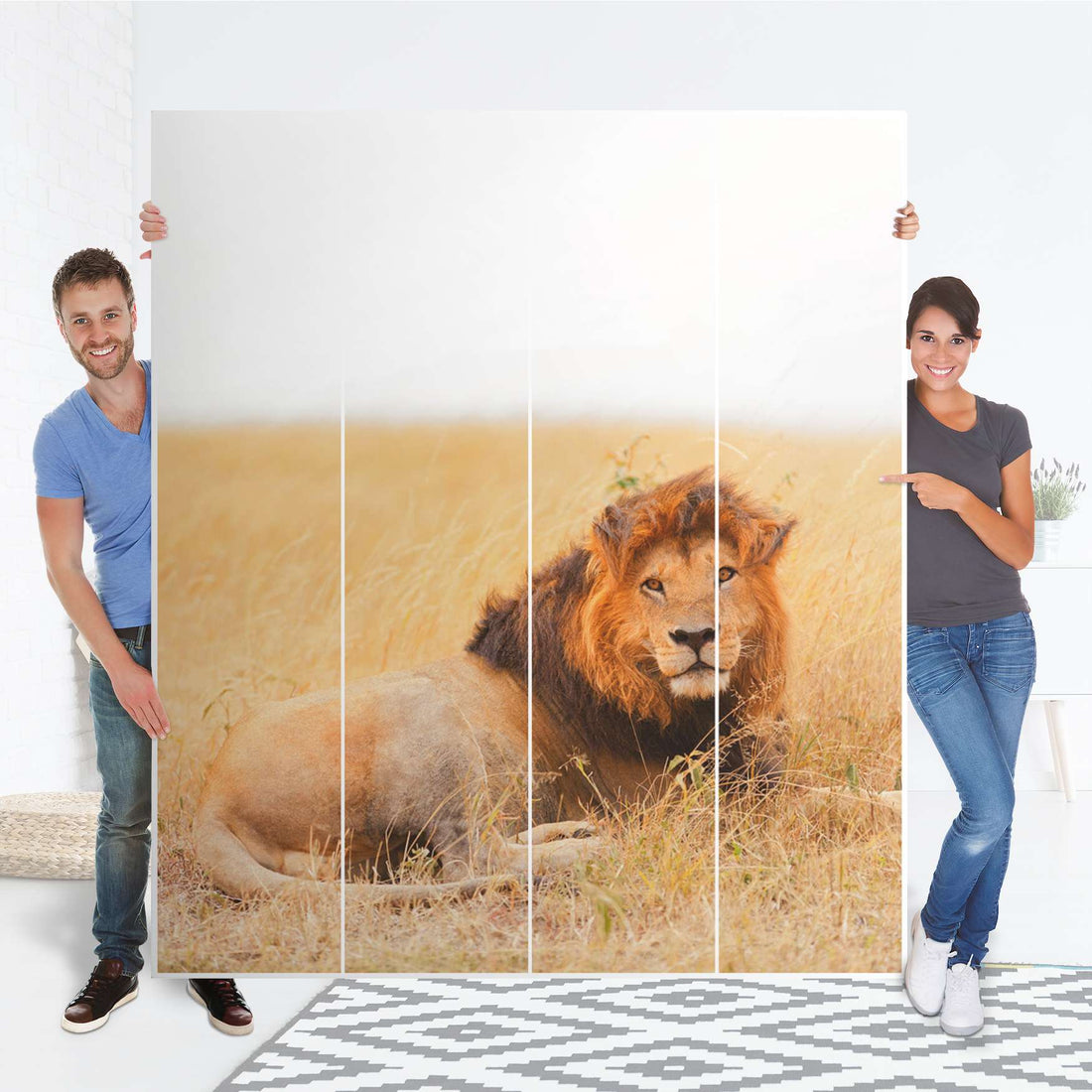 Möbelfolie Lion King - IKEA Pax Schrank 236 cm Höhe - 4 Türen - Folie
