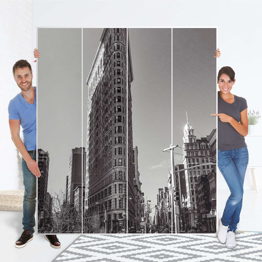 Möbelfolie Manhattan - IKEA Pax Schrank 236 cm Höhe - 4 Türen - Folie