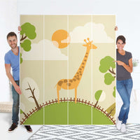 Möbelfolie Mountain Giraffe - IKEA Pax Schrank 236 cm Höhe - 4 Türen - Folie