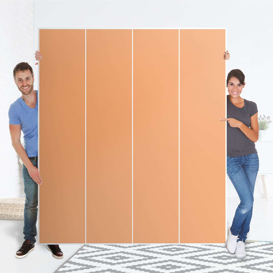 Möbelfolie Orange Light - IKEA Pax Schrank 236 cm Höhe - 4 Türen - Folie