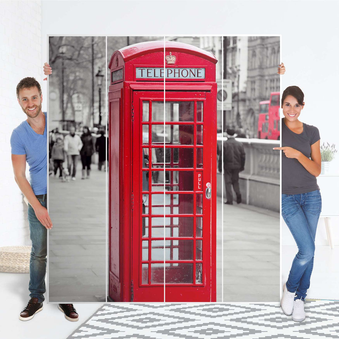 Möbelfolie Phone Box - IKEA Pax Schrank 236 cm Höhe - 4 Türen - Folie