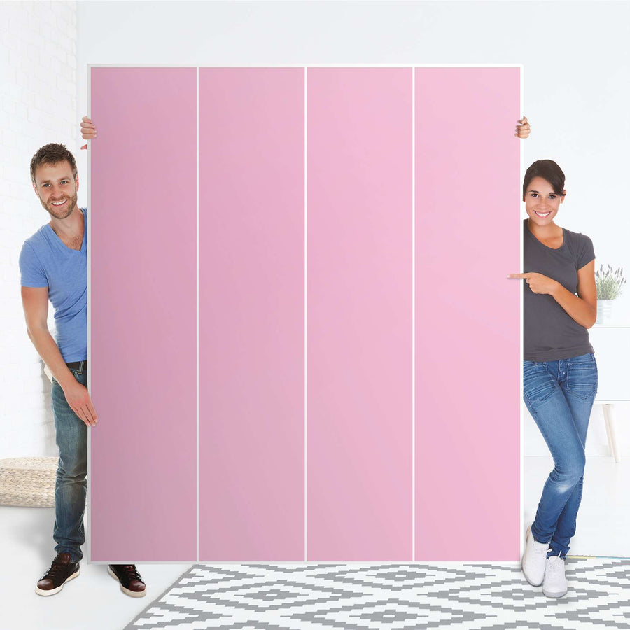Möbelfolie Pink Light - IKEA Pax Schrank 236 cm Höhe - 4 Türen - Folie