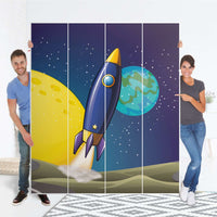 Möbelfolie Space Rocket - IKEA Pax Schrank 236 cm Höhe - 4 Türen - Folie